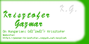 krisztofer gazmar business card